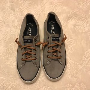 gray sperry canvas sneakers women’s 6.5!